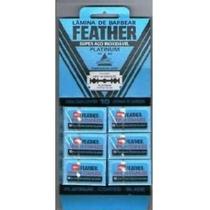Lâmina de Barbear Feather Platinum Cartela Com 60 Unidades