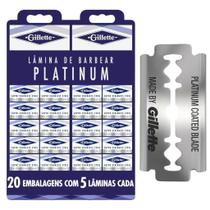 Lamina de barbear gillette platinum azul com 100 unidades