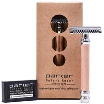 Lâmina de barbear manual Parker Open Comb Rose Gold Handle