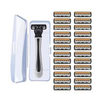 Lâmina De Barbear Reutilizável De Três Camadas Para Homens Com Caixa De Armazenamento, Novo Design