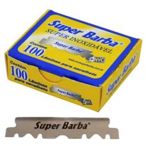 Lâmina de Barbear Super Barba Inox Com 100 meia lâmina.