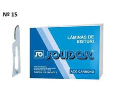 Lâmina de Bisturi de Aço Carbono Estéril (Nº15) C/100 Unds - Solidor Lâmina de Bisturi de Aço Carbono Estéril (Nº15) C/100 Unds - Solidor