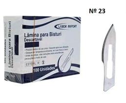 Lâmina de Bisturi de Aço Carbono Estéril (Nº23) C/100 Unds - Labor Import