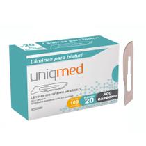 Lâmina de Bisturi Descartável N20, Aço Carbono - 100Und