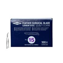 Lâmina de bisturi descartável número 15 caixa c/100 unidades - Feather
