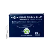 Lâmina de bisturi descartável número 21 caixa c/100 unidades - Feather
