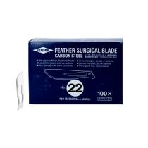 Lâmina de bisturi descartável número 22 caixa c/100 unidades - Feather