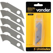 Lâmina de Reposição Para Estilete de Acrílico com 5 Unidades - Vonder Lâmina de Reposição Para Estilete de Acrílico com 5 Unidades - Vonder