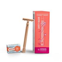 Lâmina de segurança MERKUR 24G para mulheres com alça de ouro rosa