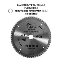 Lâmina De Serra 180Mm Disco 60 Dentes 7P Corte Madeira Mdf - Sa tools