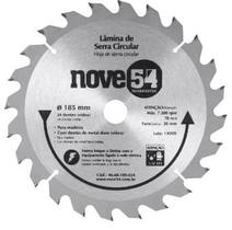 Lamina de Serra Circular 185mm furo 20mm NOVE54 com redução