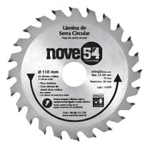 Lâmina de Serra Circular 4.3/8" 24 Dentes 110 mm Furo 20 mm - Nove54