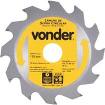 Lâmina de Serra Circular com Dentes de Metal Duro/Vídea, 110 mm x 20 mm, 12 Dentes, VONDER Lâmina de Serra Circular com Dentes de Metal Duro/Vídea, 110 mm x 20 mm, 12 Dentes, VONDER