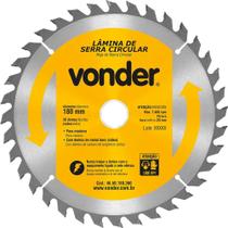 Lâmina de Serra Circular com Dentes de Metal Duro/Vídea, 180 mm x 20 mm, 36 Dentes, VONDER Lâmina de Serra Circular com Dentes de Metal Duro/Vídea, 180 mm x 20 mm, 36 Dentes, VONDER