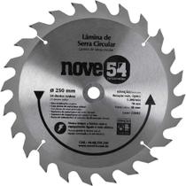 Lâmina de serra circular com dentes de metal duro vídea 250 mm x 30 mm 24 dentes NOVE54 Lâmina de serra circular com dentes de metal duro vídea 250 mm x 30 mm 24 dentes NOVE54