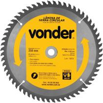 Lâmina de Serra Circular com Dentes de Metal Duro/vídea, 250 mm x 30 mm, 60 Dentes, Vonder OstenVonder