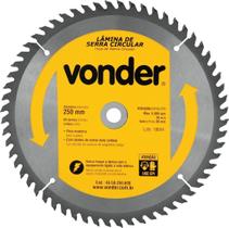 Lâmina de Serra Circular com Dentes de Metal Duro/videa, 250 X 30 Mm, 60 Dentes, Vonder Vdo1876