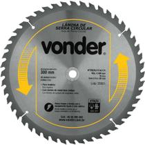 Lâmina de Serra Circular com Dentes de Metal Duro/Vídea, 300 mm x 30 mm, 48 Dentes, VONDER Lâmina de Serra Circular com Dentes de Metal Duro/Vídea, 300 mm x 30 mm, 48 Dentes, VONDER