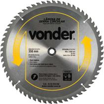 Lâmina de Serra Circular com Dentes de Metal Duro/vídea, 350 mm x 30 mm, 60 Dentes, Vonder