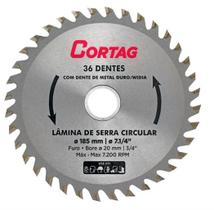 Lâmina de Serra Circular Madeira 185mm 36 Dentes Cortag Lâmina de Serra Circular Madeira 185mm 36 Dentes Cortag