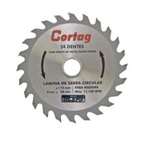 Lâmina De Serra Circular Ø 110mm 24 Dentes Cortag. Lâmina De Serra Circular Ø 110mm 24 Dentes Cortag.
