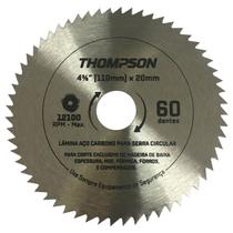 Lâmina de Serra Circular para Madeira Aço Carbono 4 3/8 60 Dentes Thompson
