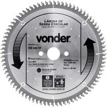 Lâmina de Serra Circular VONDER 250 mm x 30 mm com 80 Dentes Corte Preciso e Durável para MDF Lâmina de Serra Circular VONDER 250 mm x 30 mm com 80 Dentes Corte Preciso e Durável para MDF