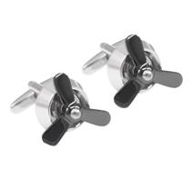 Lâmina de ventilador giratório de hélice de duas cores Cuff Links para homens Lâmina de ventilador giratório de hélice de duas cores Cuff Links para homens