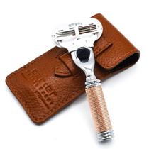 Lâmina de viagem Parker Safety Razor 9 cm, 3 lâminas, ouro rosa