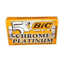 Lâmina Duplo Fio BIC Chrome Platinum, Clássica, Aço Inoxidável, Revestida de Cromo e Platina