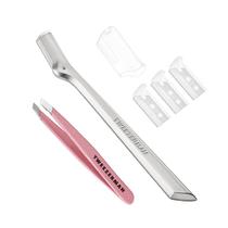 Lâmina e Pinça para Sobrancelhas Tweezerman Tea Rose - Mini e Inclinada