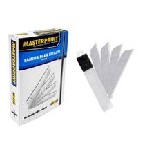 Lamina estilete largo 10 tubos com 10 unidades 18mm - master print Lamina estilete largo 10 tubos com 10 unidades 18mm - master print