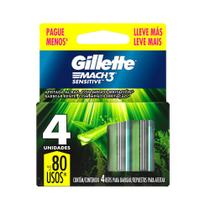 Lamina Gillette Mach3 Com 4 Leve + Pague- Sensitive Especial