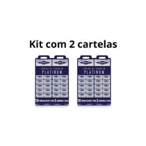 Lamina Para Barbear Gillette Platinum Cartela Com 100 Unidades Kit com 2