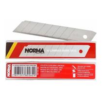 Lamina Para Estilete 18mm Norma One Way 10 Unidades Reta Segmentada Resistente Altamente Cortante