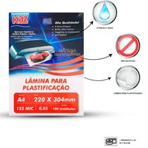 Lâmina Para Plastificar 0.05 Folhas A4 Tamanho 220x304 Kaz
