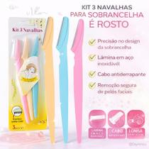 Lâmina para Sobrancelhas e Rosto , Navalha de Precisão Dermaplaning Kit com 3