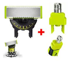 Lamina Refil 360 + Aparador Nasal P/ Philips Oneblade