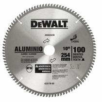 Lamina Serra Esquadria e Circular 10 pol DeWalt Corte Alumínio Madeira Com 100 Dentes DWA03220