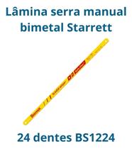 Lâmina Serra Manual Bimetal Starrett 24d Amarela Bs1224 Lâmina Serra Manual Bimetal Starrett 24d Amarela Bs1224