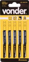 Lamina serra tico-tico aço carbono vd 101b 10dpp encaixe universal para madeira e plástico com 5 peças - Vonder Lamina serra tico-tico aço carbono vd 101b 10dpp encaixe universal para madeira e plástico com 5 peças - Vonder