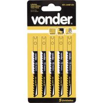 Lamina serra tico-tico aço carbono vd 144d 6dpp encaixe universal para madeira com 5 peças - Vonder Lamina serra tico-tico aço carbono vd 144d 6dpp encaixe universal para madeira com 5 peças - Vonder