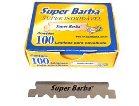 Lâmina Super Barba Premium amarela cortada uma cartela