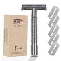 Lâmina única de barbear Keropy Double Edge para homens/mulheres