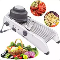 Laminador Mandolin Profissional Cortador Fatiador Julienne de Legumes Frutas Aço Inox 18 Tipos de Corte