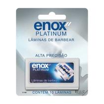 Lâminas de Barbear 10un Fio Duplo Aço Inox Enox Platinum