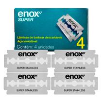 Lâminas de Barbear 4un Aço Inoxidável para Barbeador Navalha Super Duplo Fio Enox Lâminas de Barbear 4un Aço Inoxidável para Barbeador Navalha Super Duplo Fio Enox