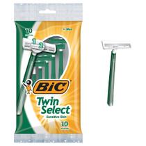Lâminas de barbear BIC Twin Select descartáveis de 2 lâminas para pele sensível x10