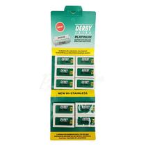 Lâminas de Barbear Derby Verde C50 pares em Aço Inox P Navalhas Alinhamento de Cortes Barbear Rosto