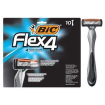 Lâminas de barbear descartáveis BIC Flex 4 Titanium Sensitive 10 unidades